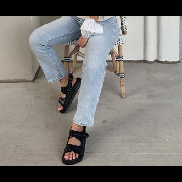 SOLD Black Quilted Grandad Sandals | Dad Sandals - Picture 2 of 8